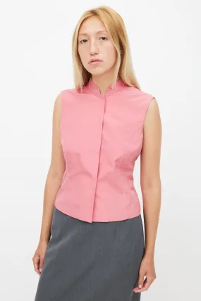 1990's Pink Silk Velcro Top