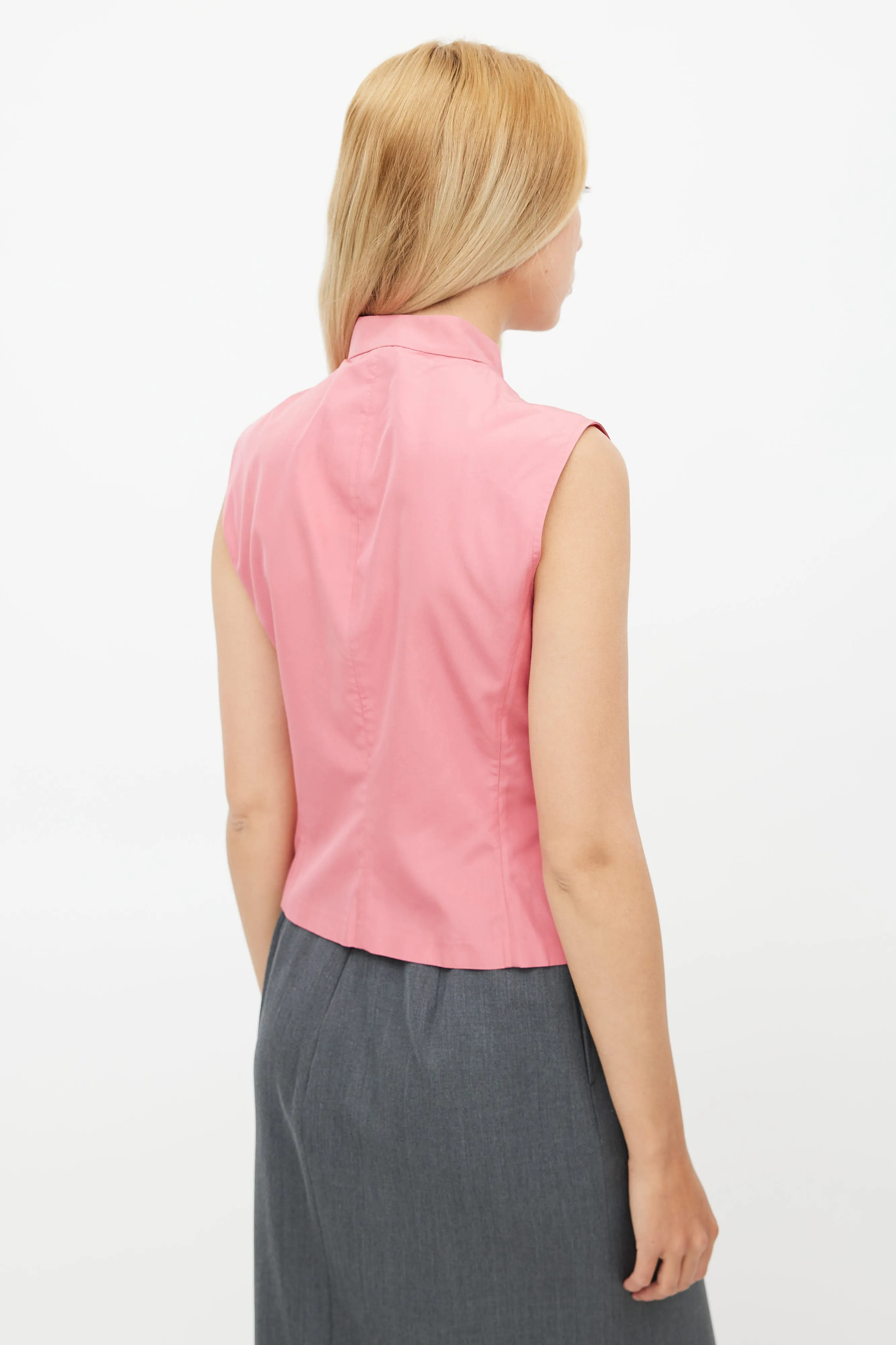 1990's Pink Silk Velcro Top