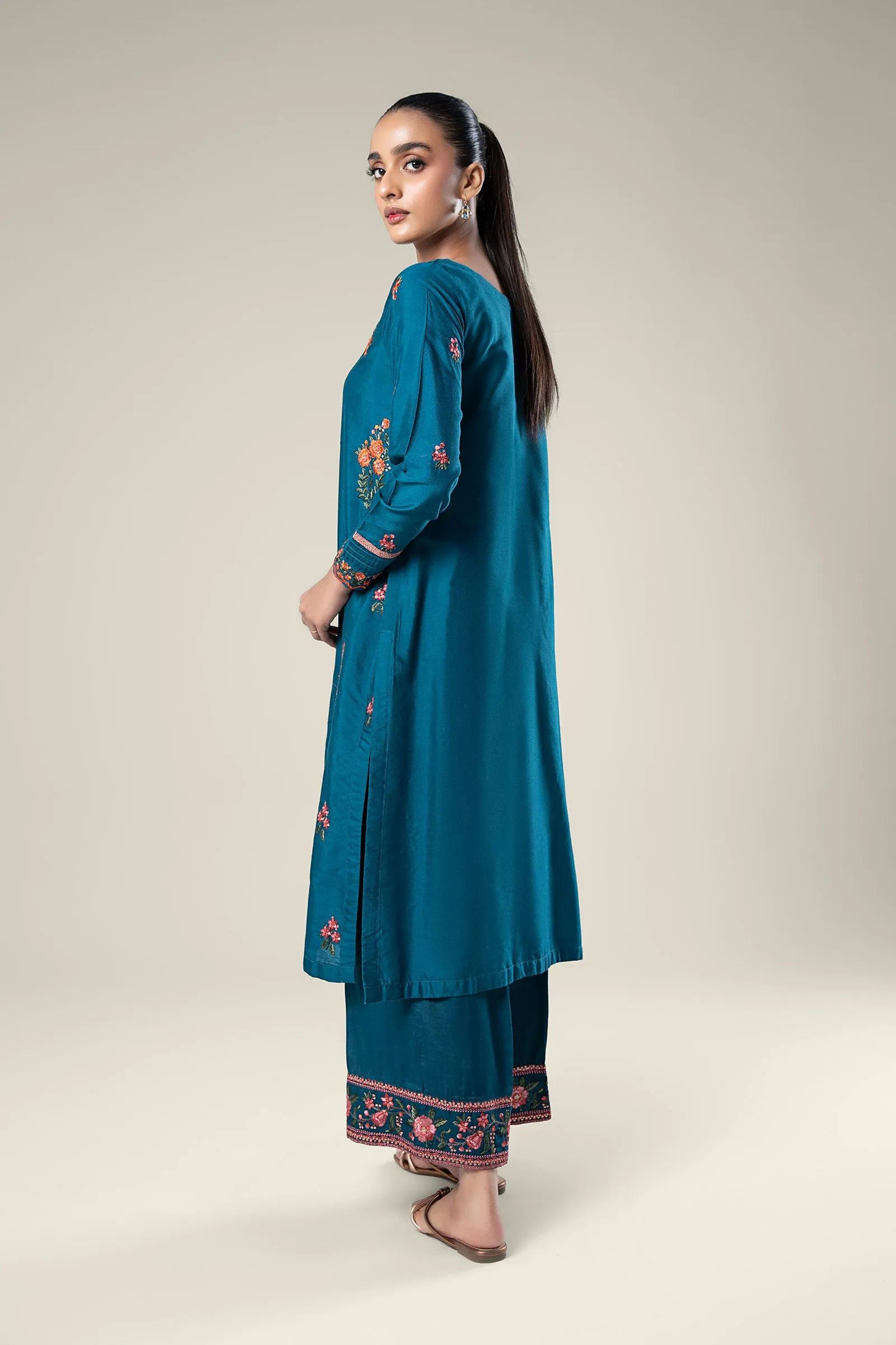 2 Pc Embroidered Khaddi Silk Suit | MB-WF24-13