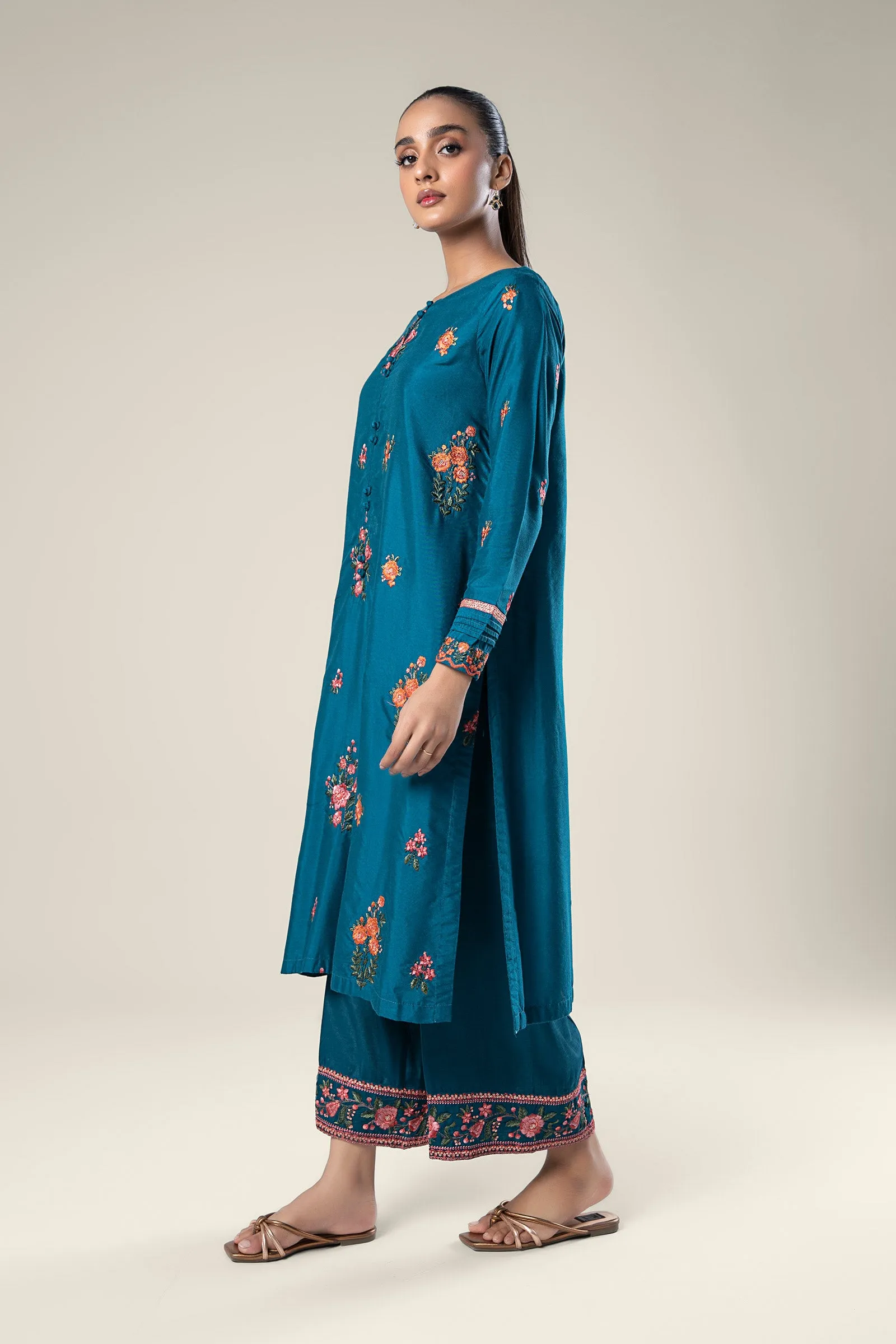 2 Pc Embroidered Khaddi Silk Suit | MB-WF24-13