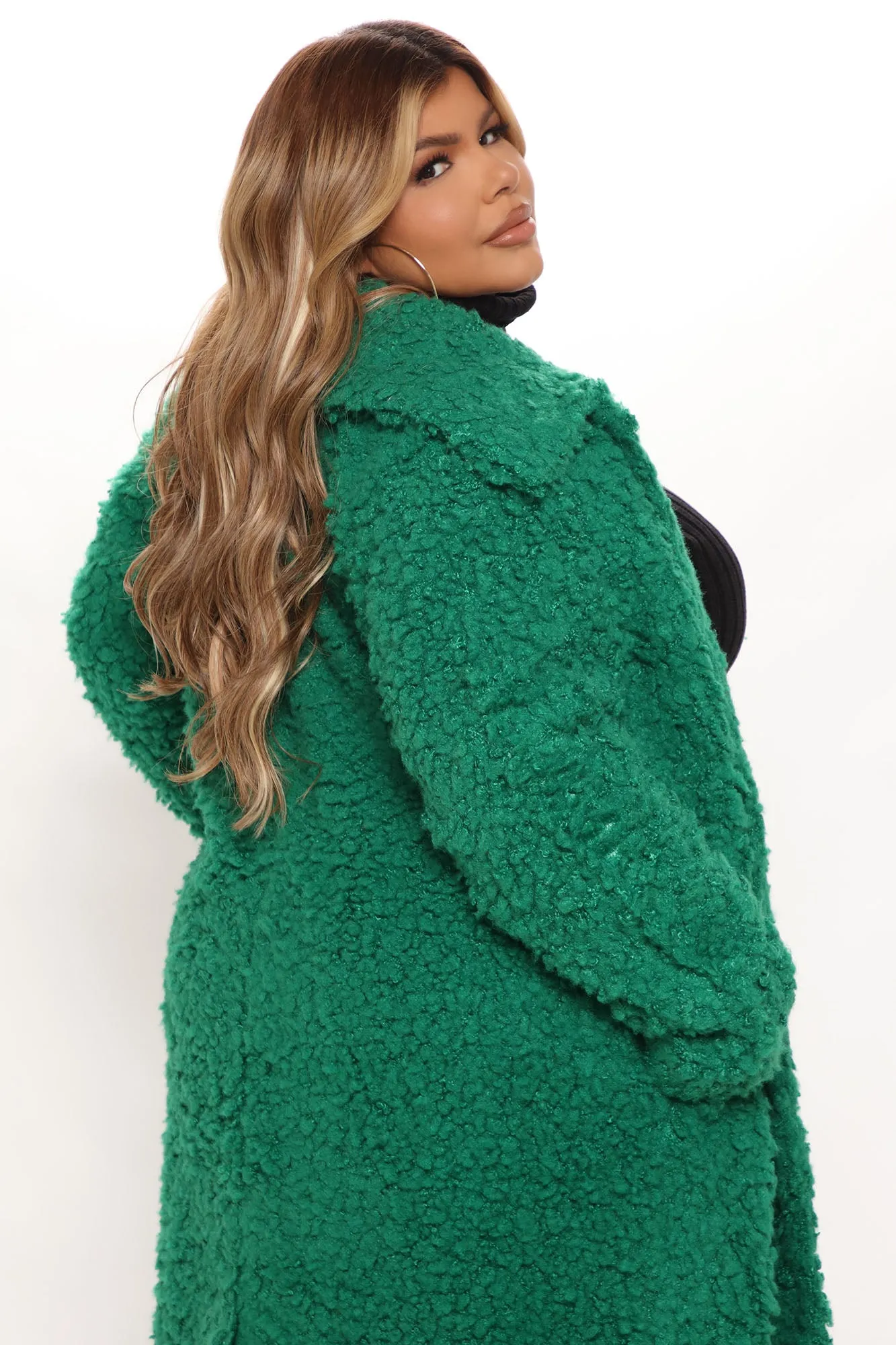 All About Me Fuzzy Coat - Kelly Green