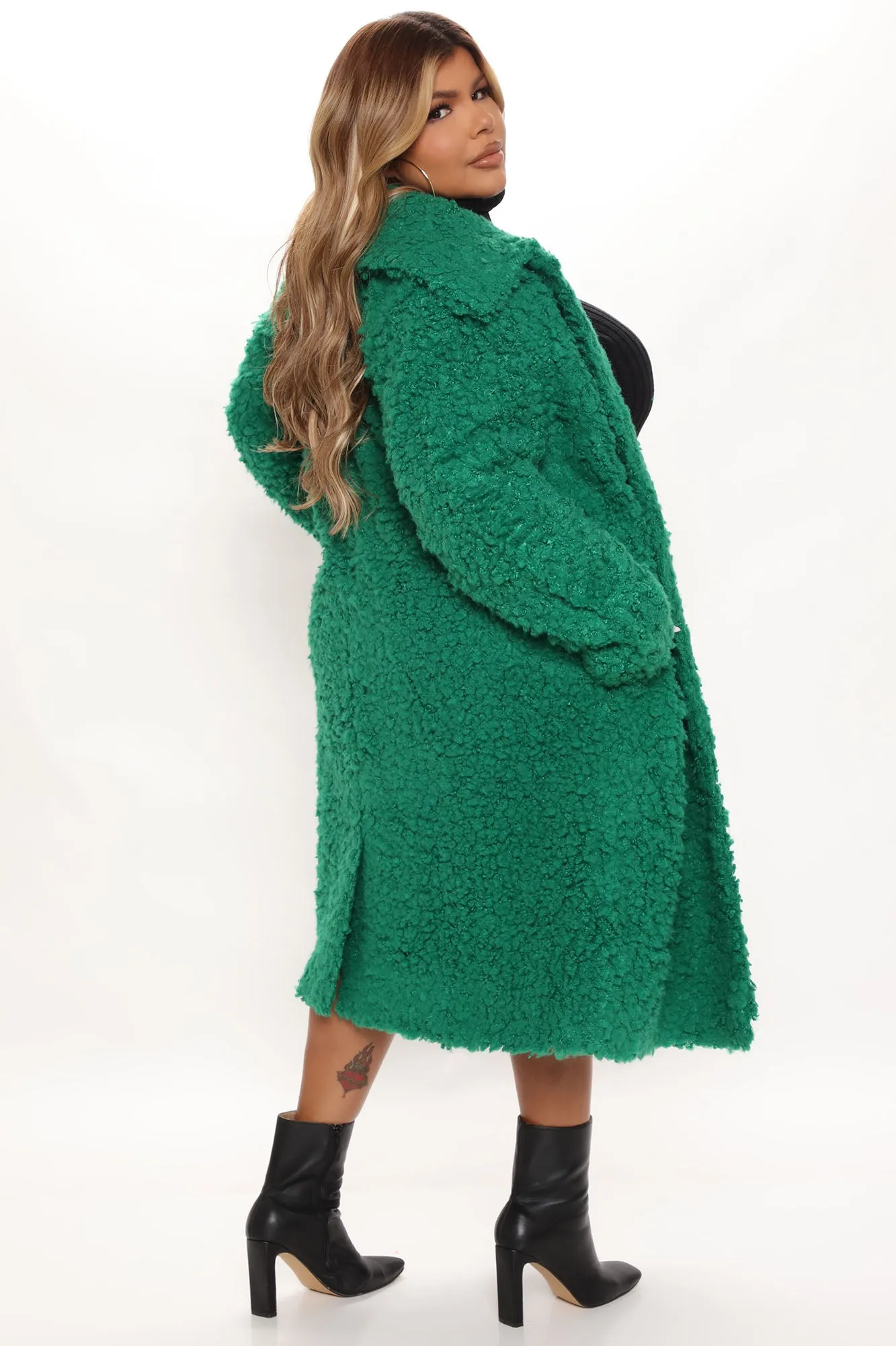 All About Me Fuzzy Coat - Kelly Green