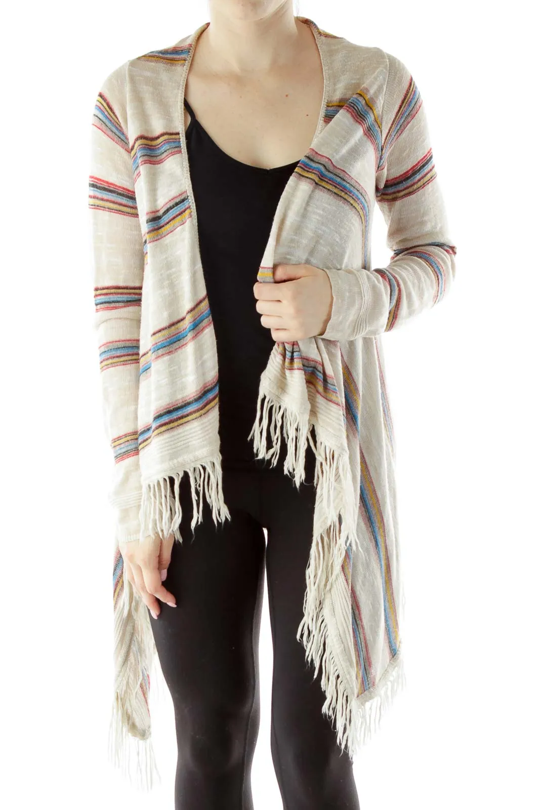 Beige Knit Poncho