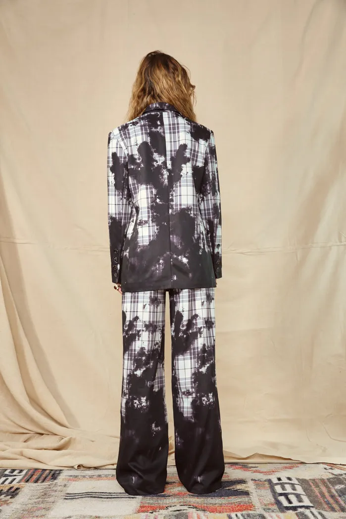 Bleach Check Relaxed Wide Leg Trouser