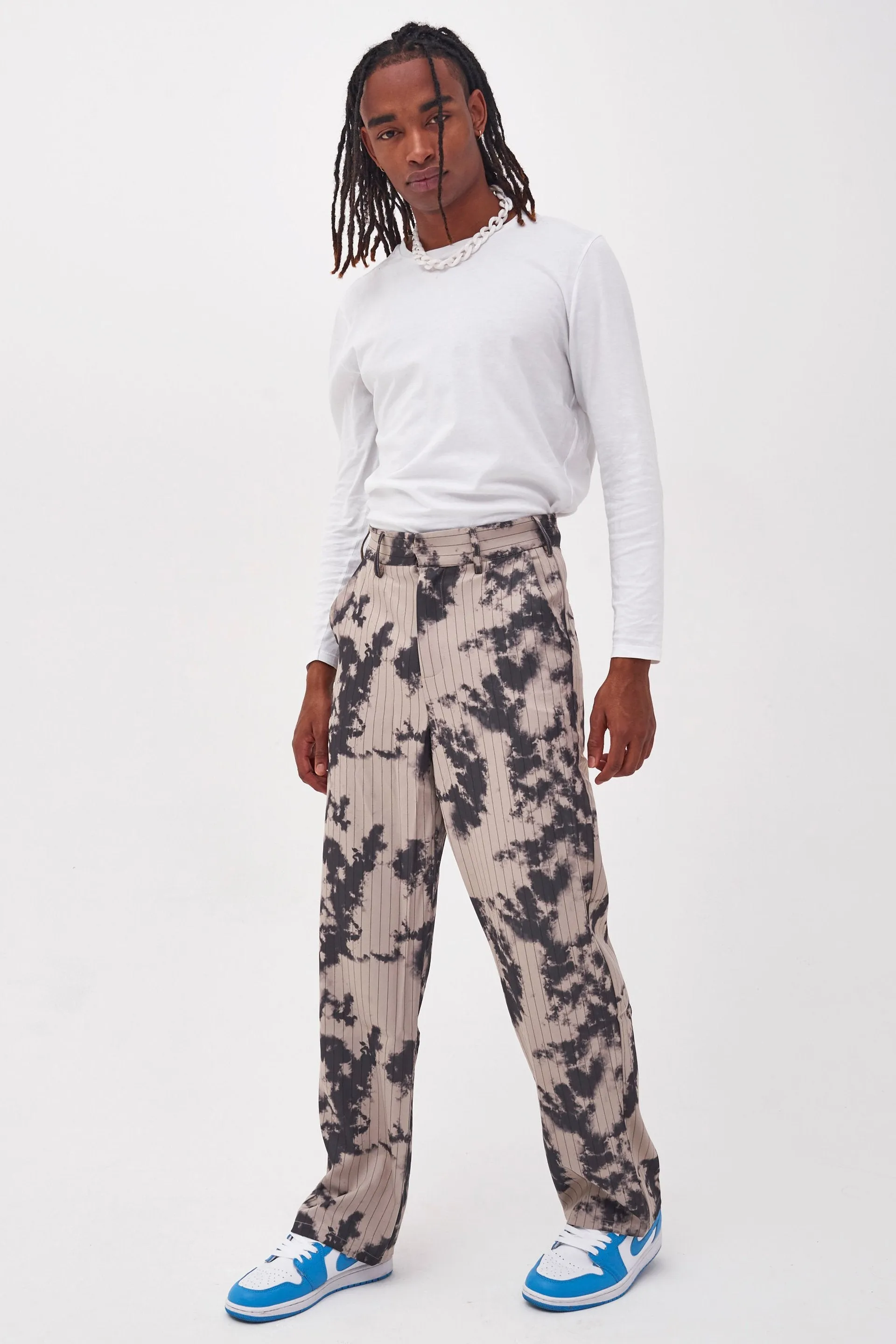 Bleach Pinstripe Relaxed Trousers