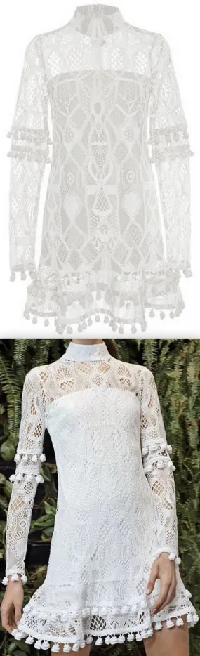 'Callisto' Lace Dress, White