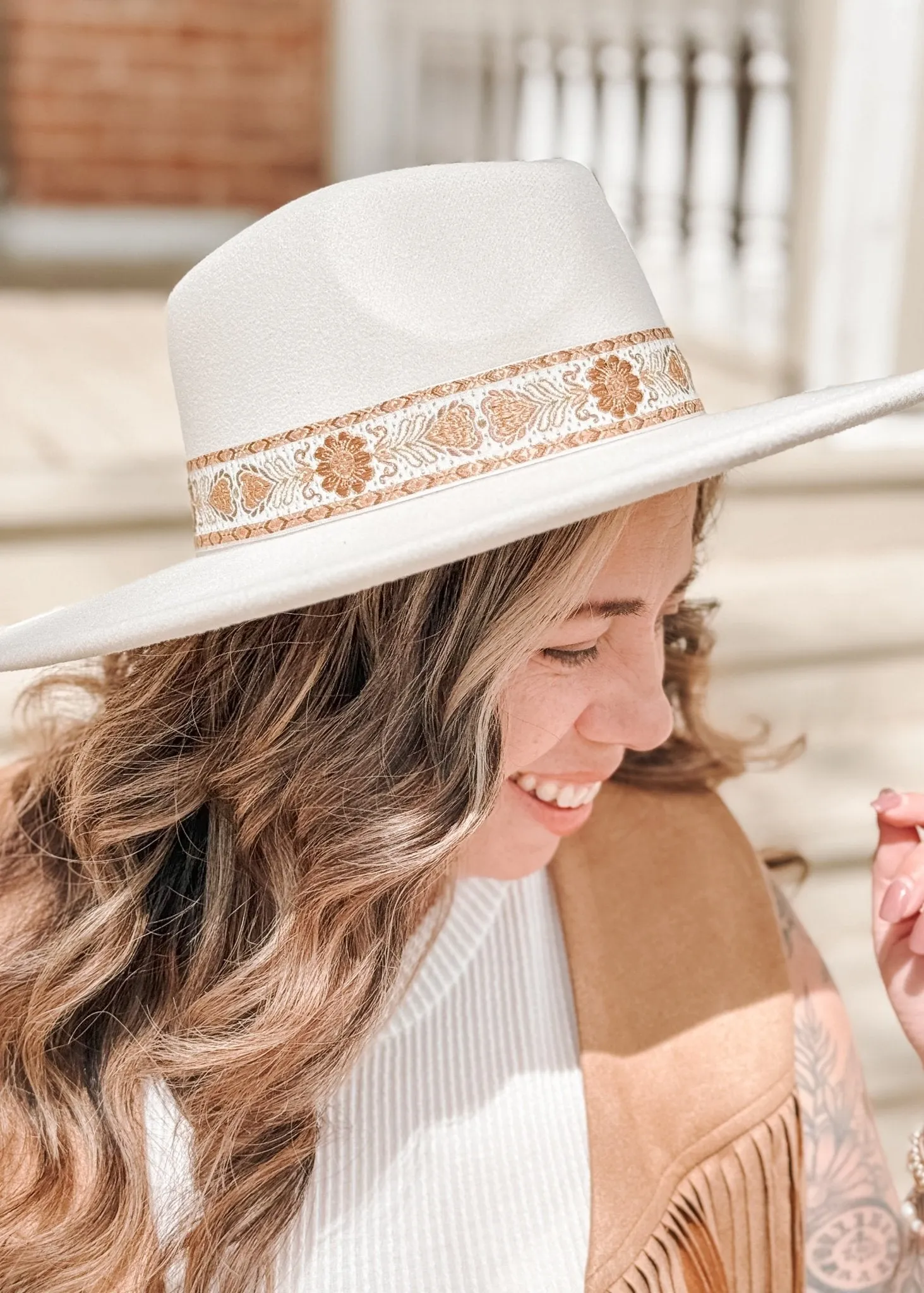 Ciao, Amore Wide Brim Felt Hat - Ivory