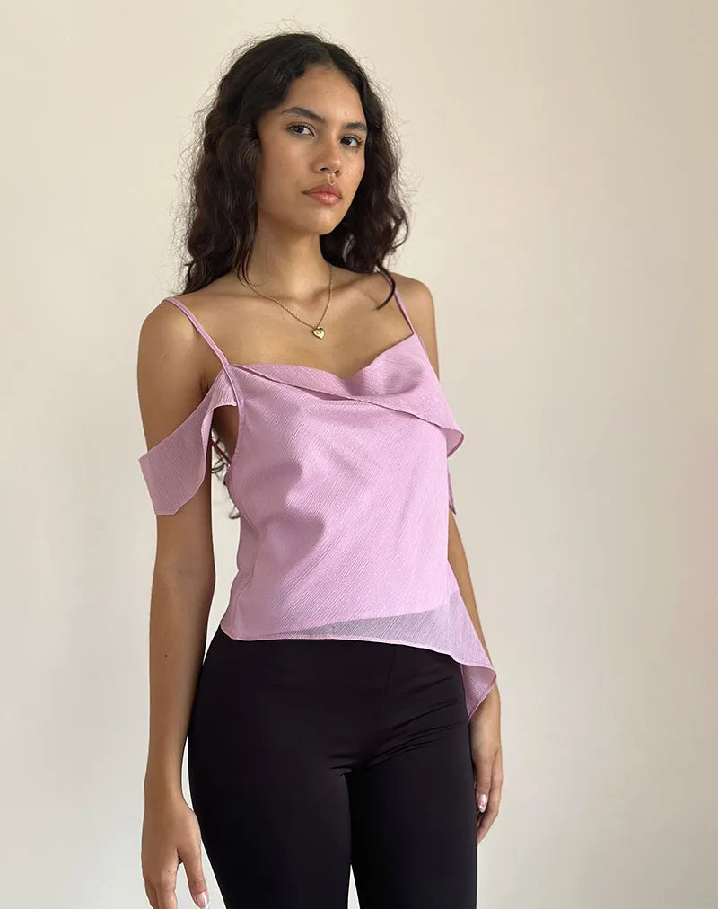 Davila Chiffon Top in Pink Shimmer