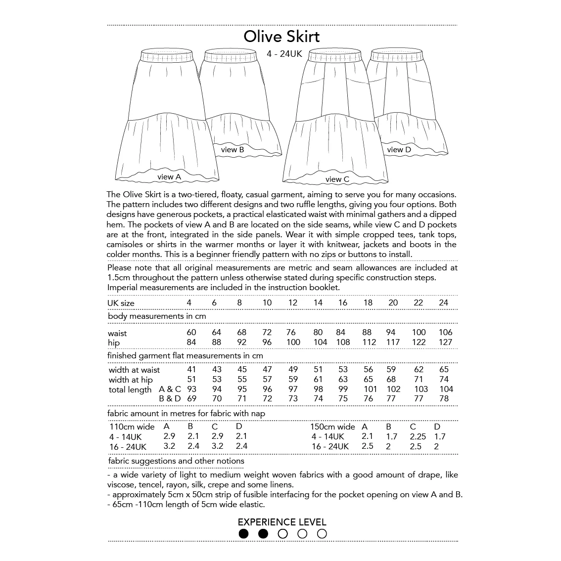 DHURATA DAVIES • Olive Skirt Sewing Pattern