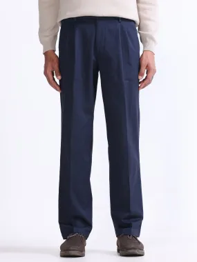 Duca Double Pleated Navy Relaxed Pant