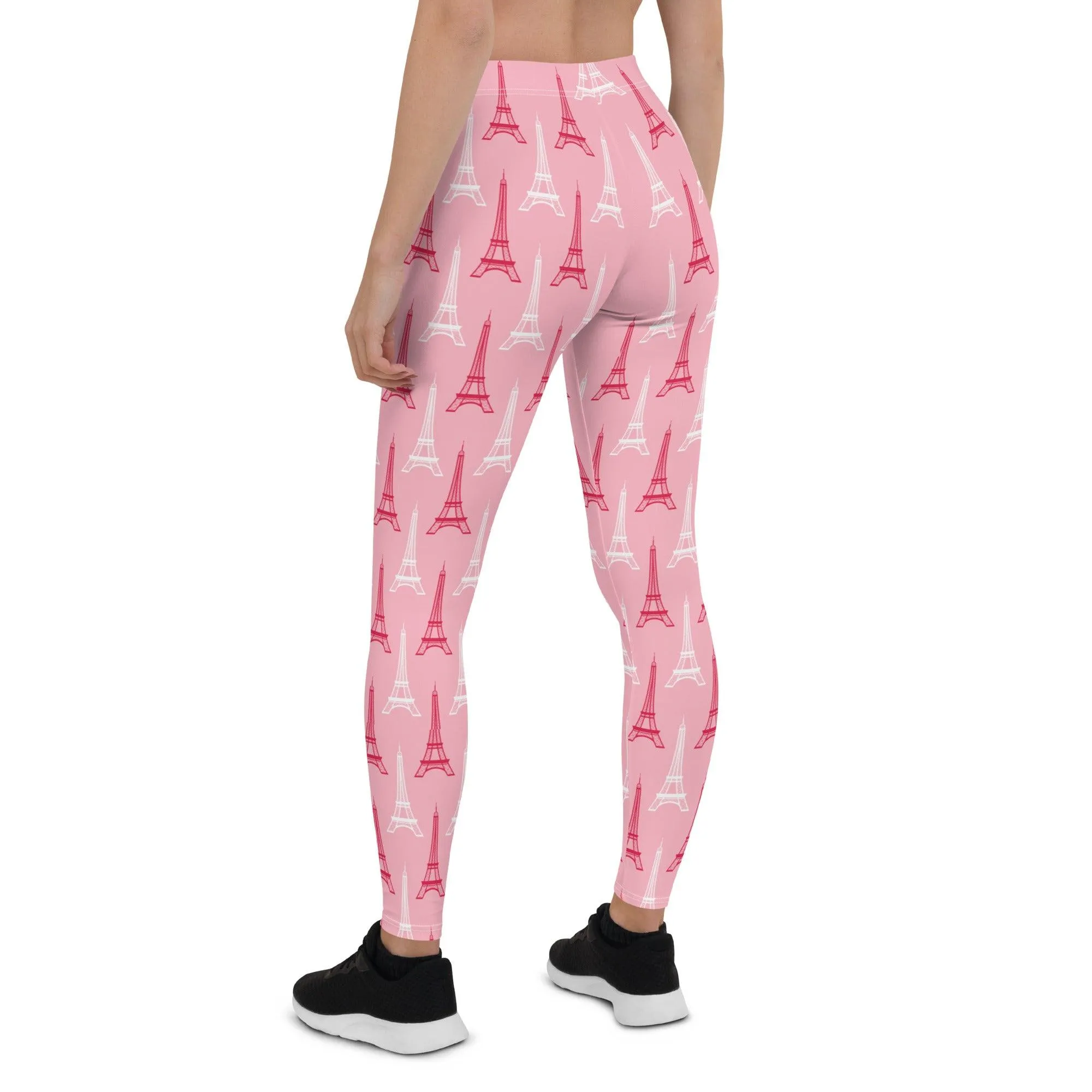 Eiffel Tower Chic Pink Leggings