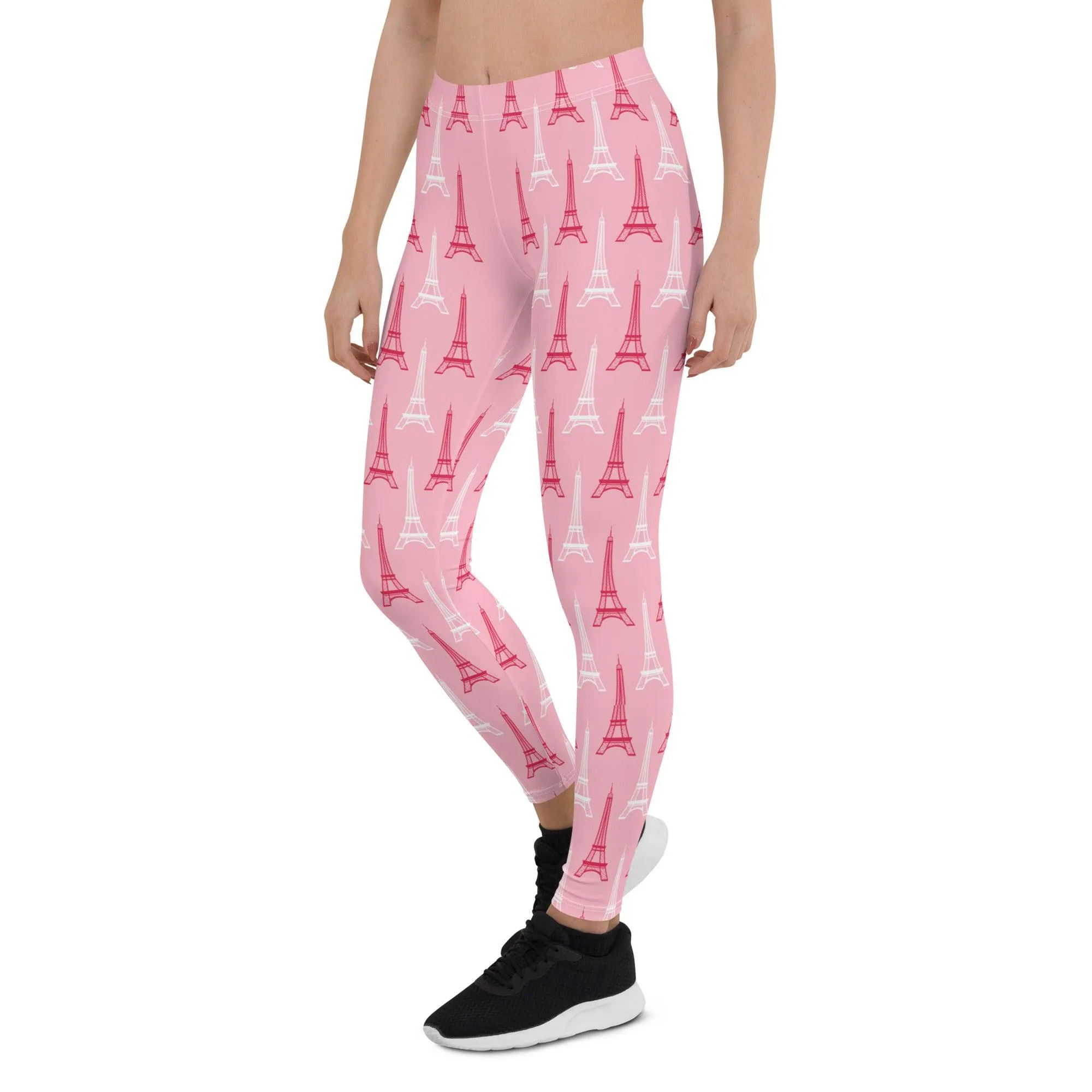 Eiffel Tower Chic Pink Leggings