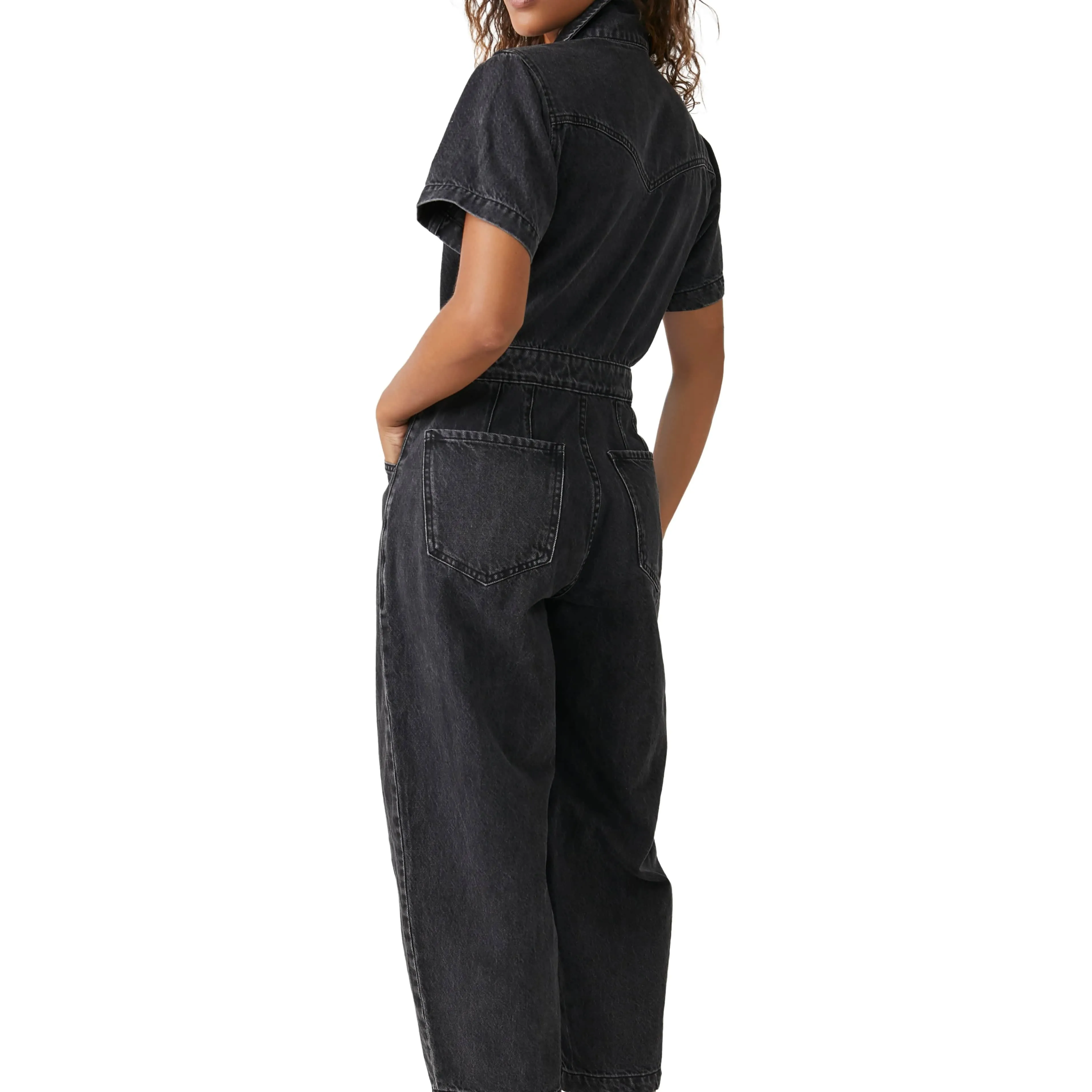 Free People Marla Trouser Jumpsuit Iron Black