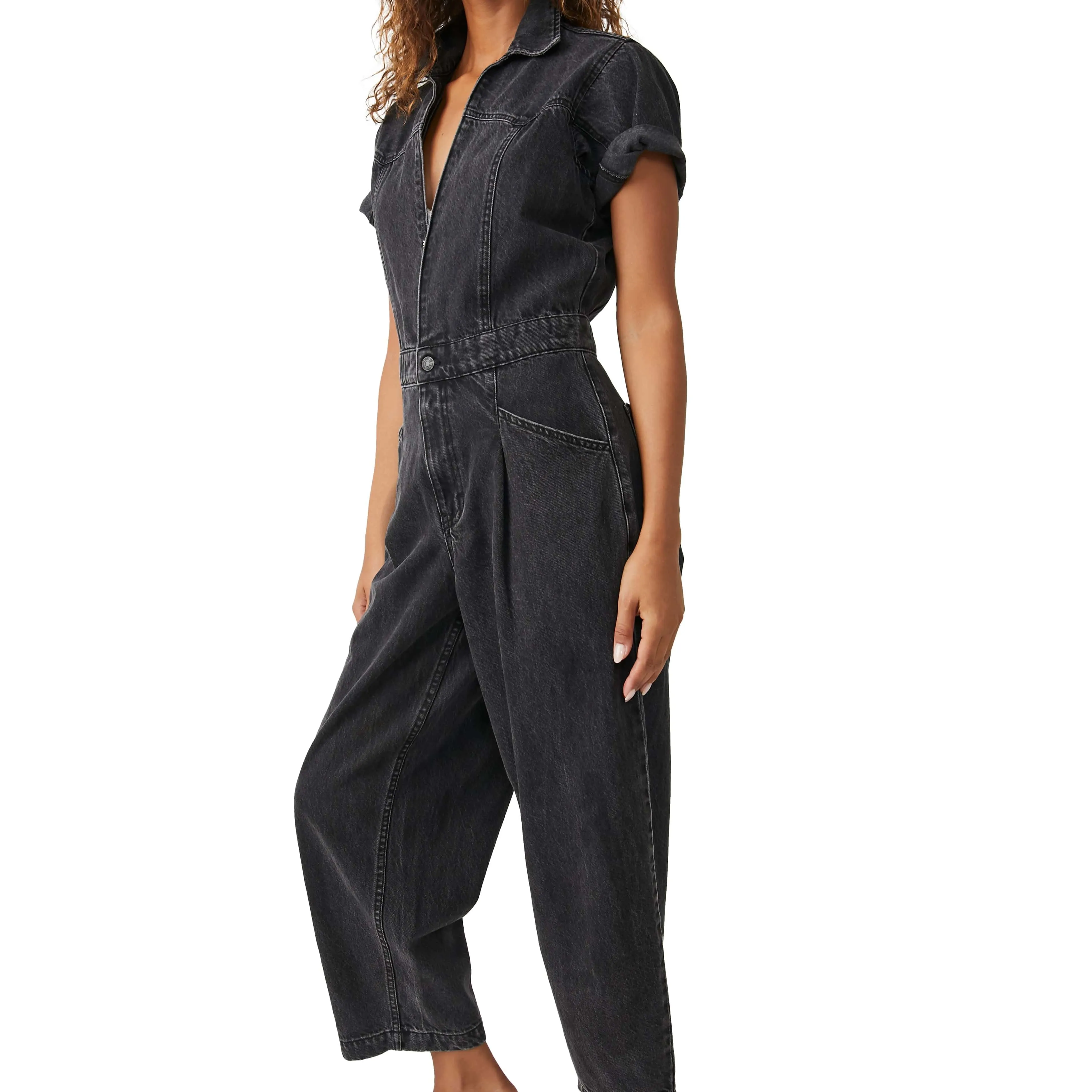 Free People Marla Trouser Jumpsuit Iron Black