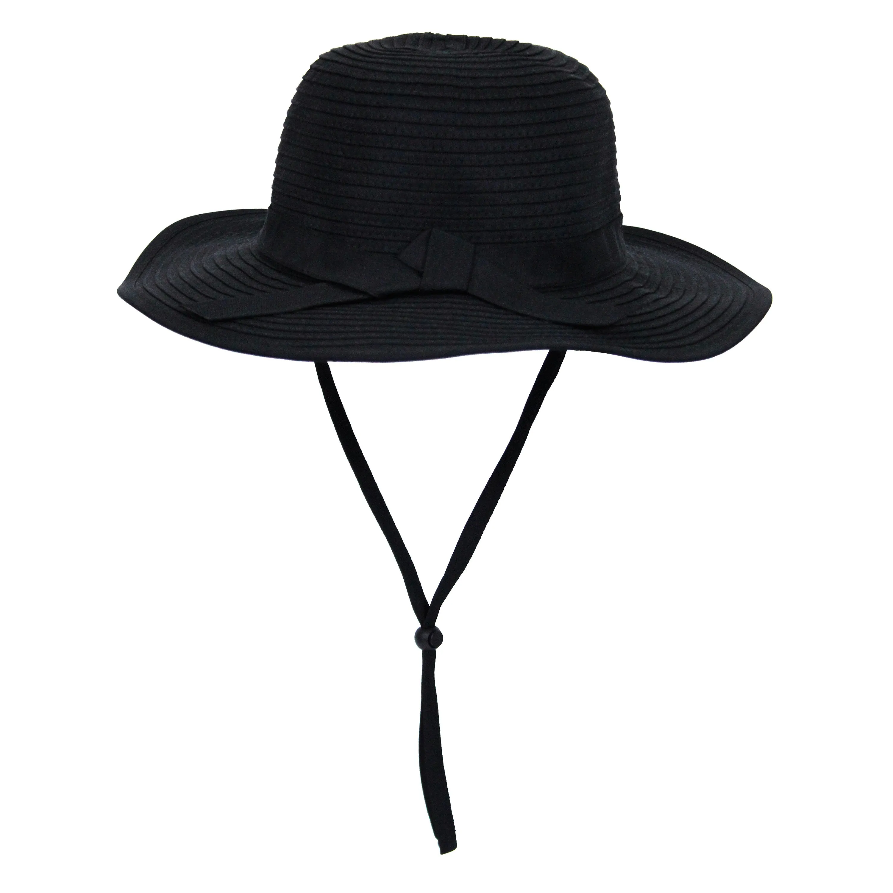 Girls Wide Brim Sun Hat - Black