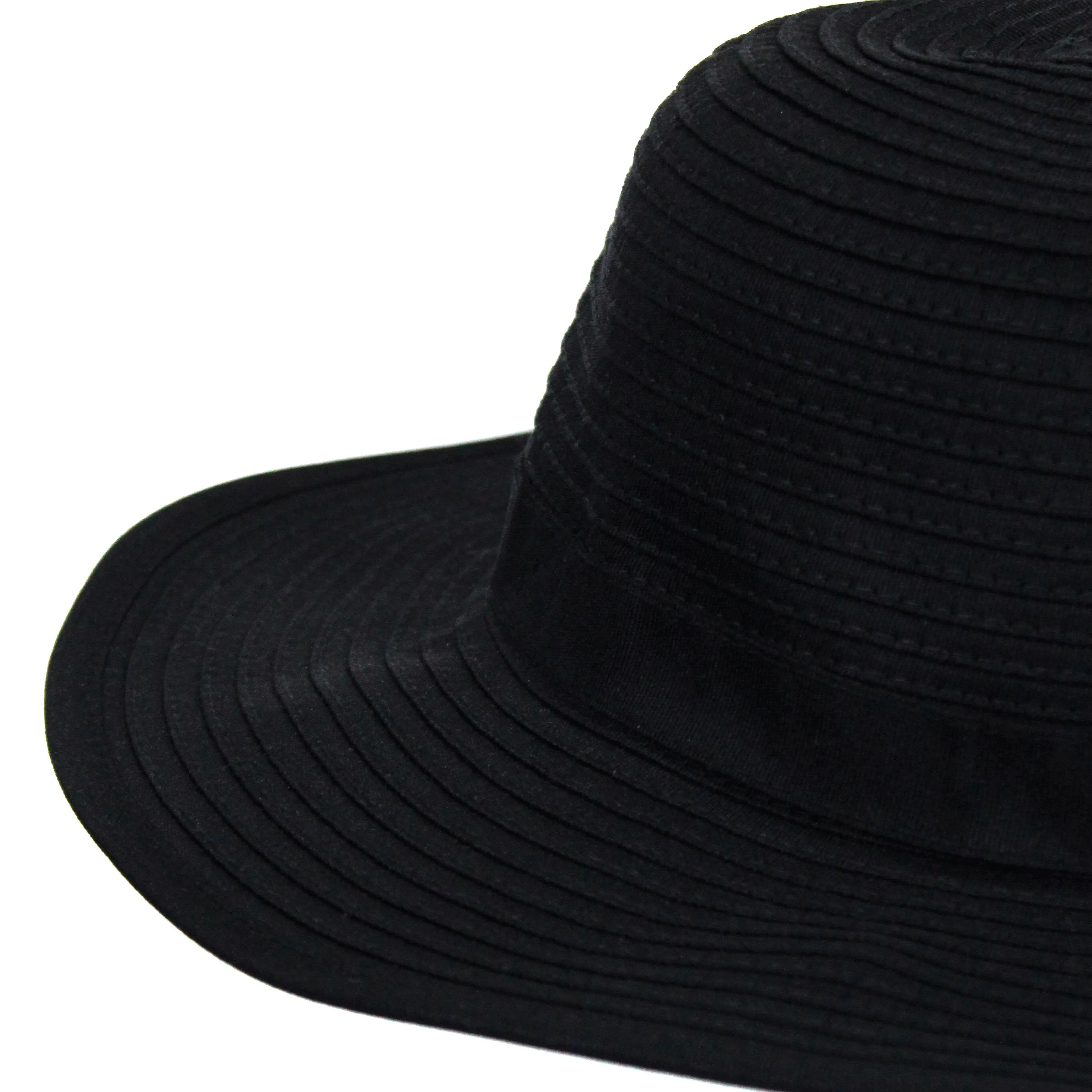 Girls Wide Brim Sun Hat - Black