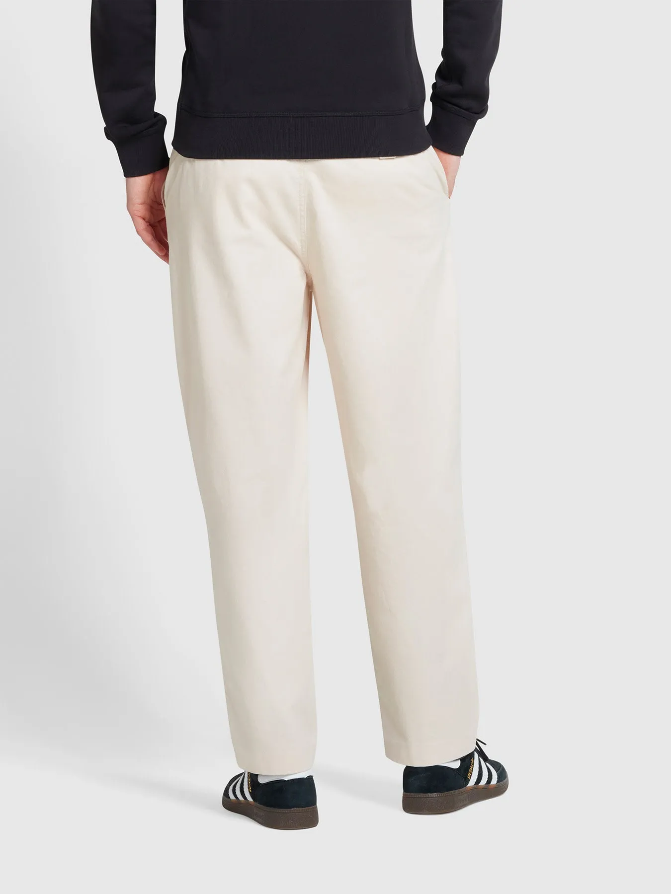 Hawtin Relaxed Tapered Fit Popperback Trousers In Fog