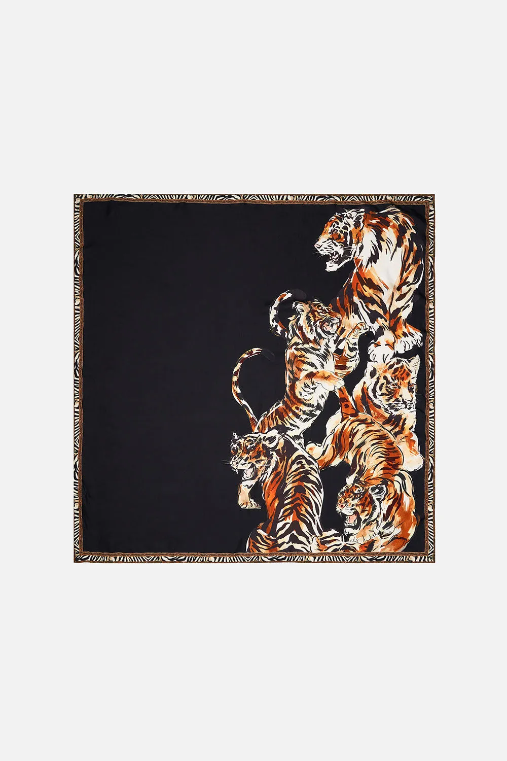 LARGE SQUARE SCARF TIGER TALK