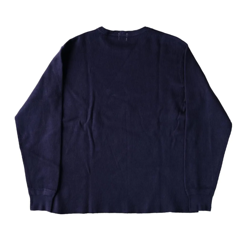 Loop & Weft Classic Royal Rib Knit Thermal Henley (Navy)