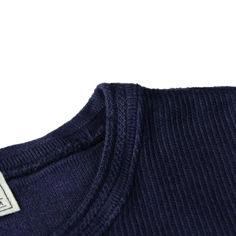 Loop & Weft Classic Royal Rib Knit Thermal Henley (Navy)