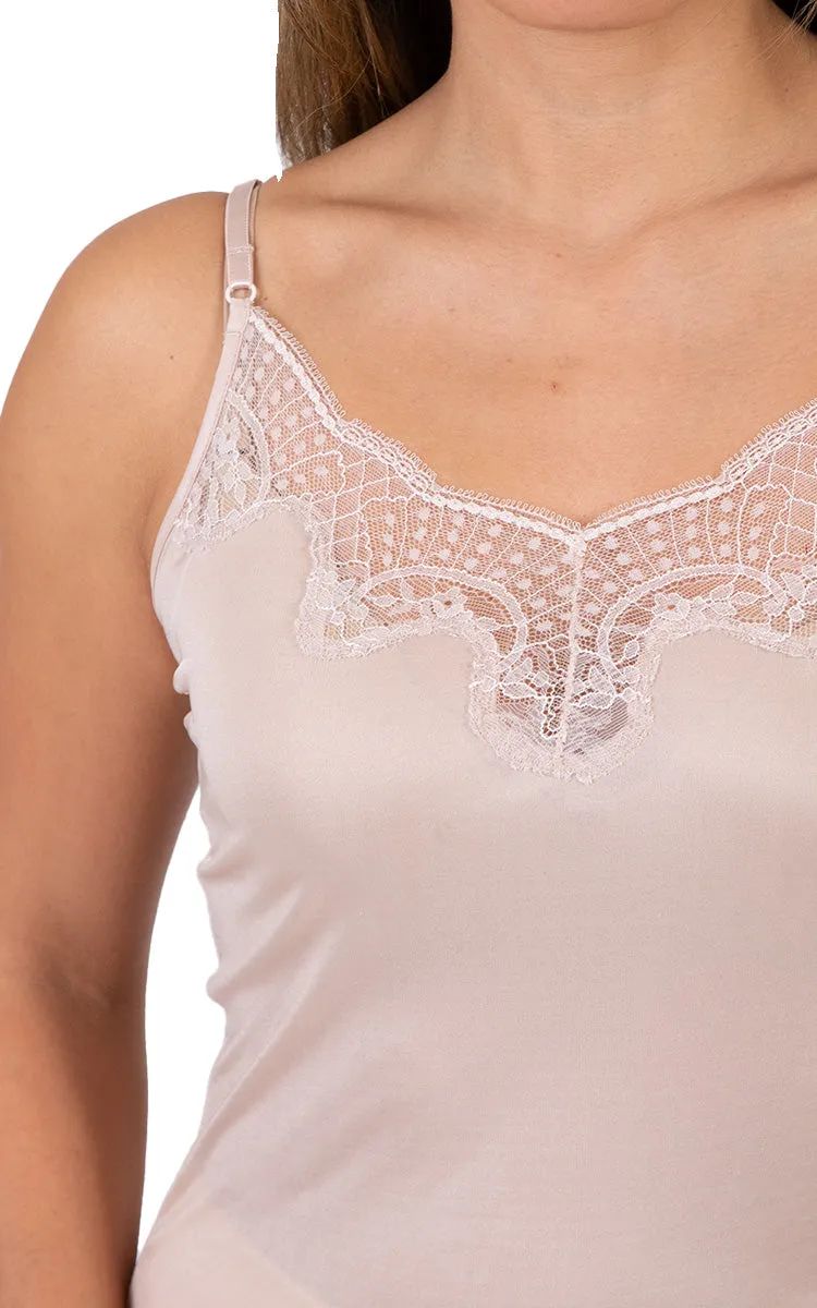 Love & Lustre 100% Silk Camisole with Lace in Petal LL914