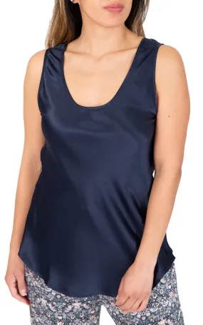 Love & Lustre 100% Silk Camisole with Round Neck in Navy LL530 SALE