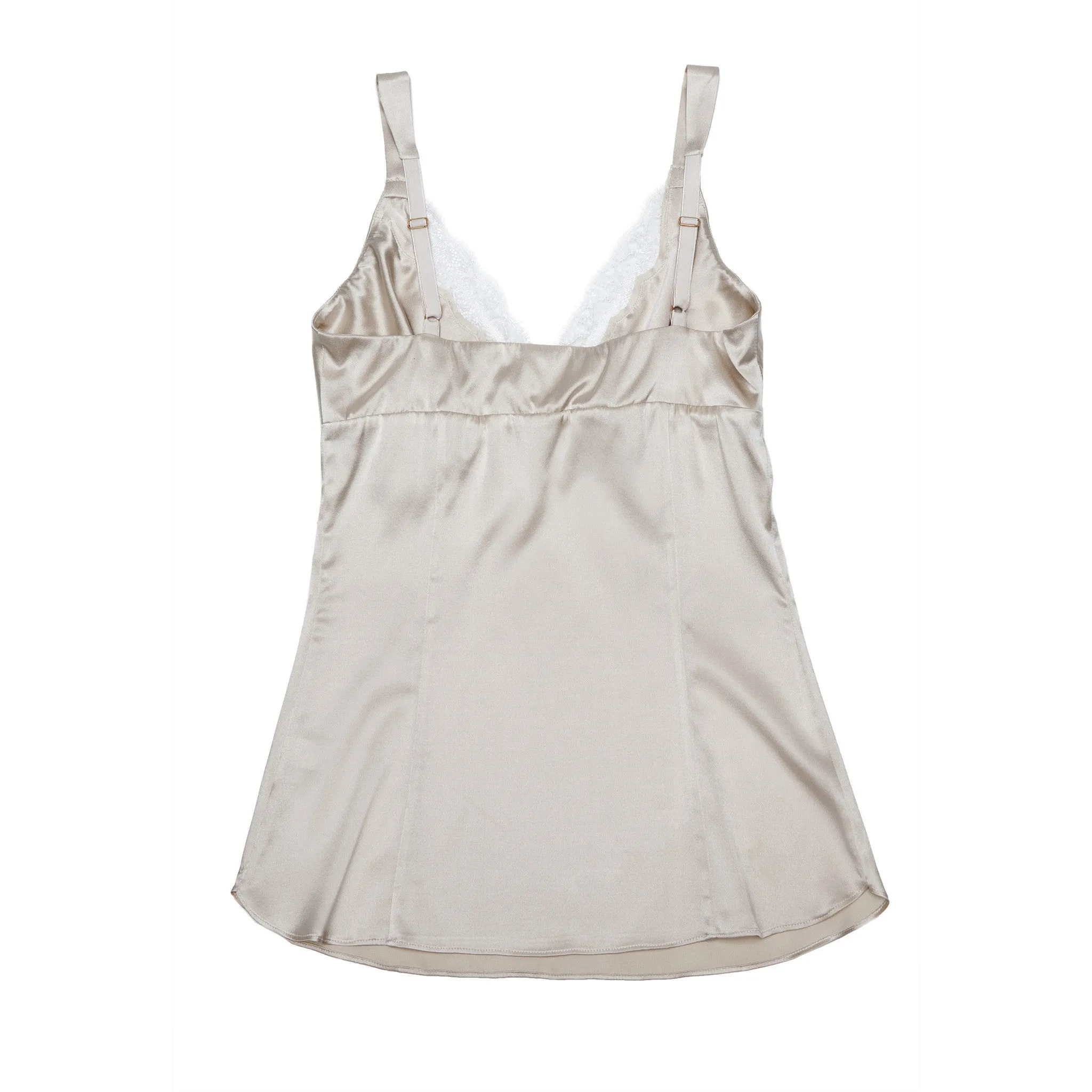 Minerva Camisole in Pearl Stretch Silk Charmeuse