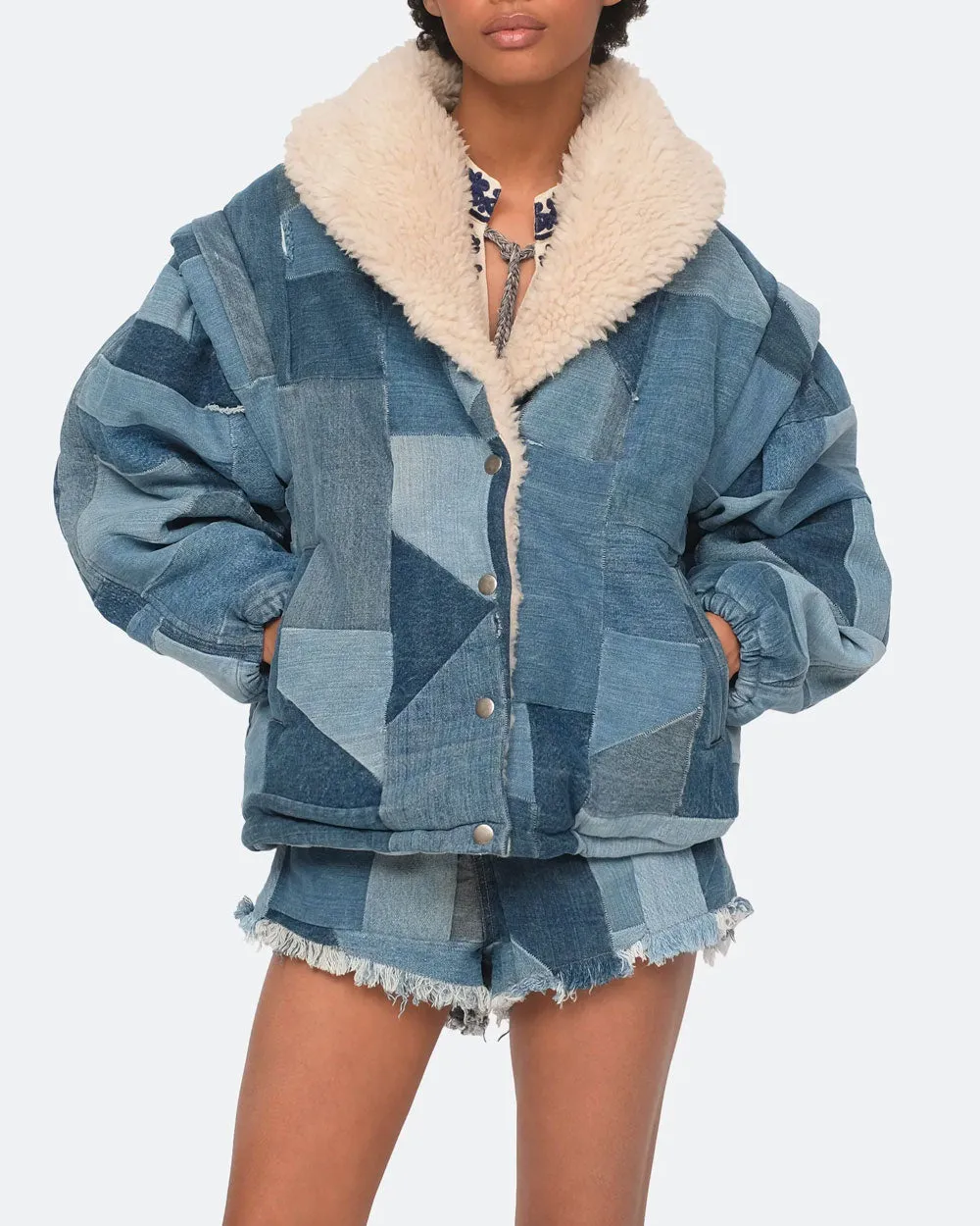 Multi Diego Denim Patch Coat