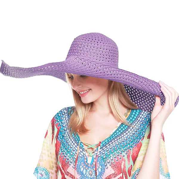 Oversized Wide Brim Hat-Lavender