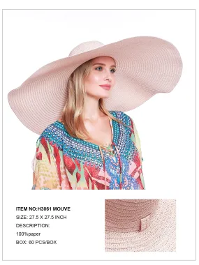 Oversized Wide Brim Hat-Mouve