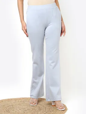 Raina Spa Blue Relaxed Fit Trousers for Women