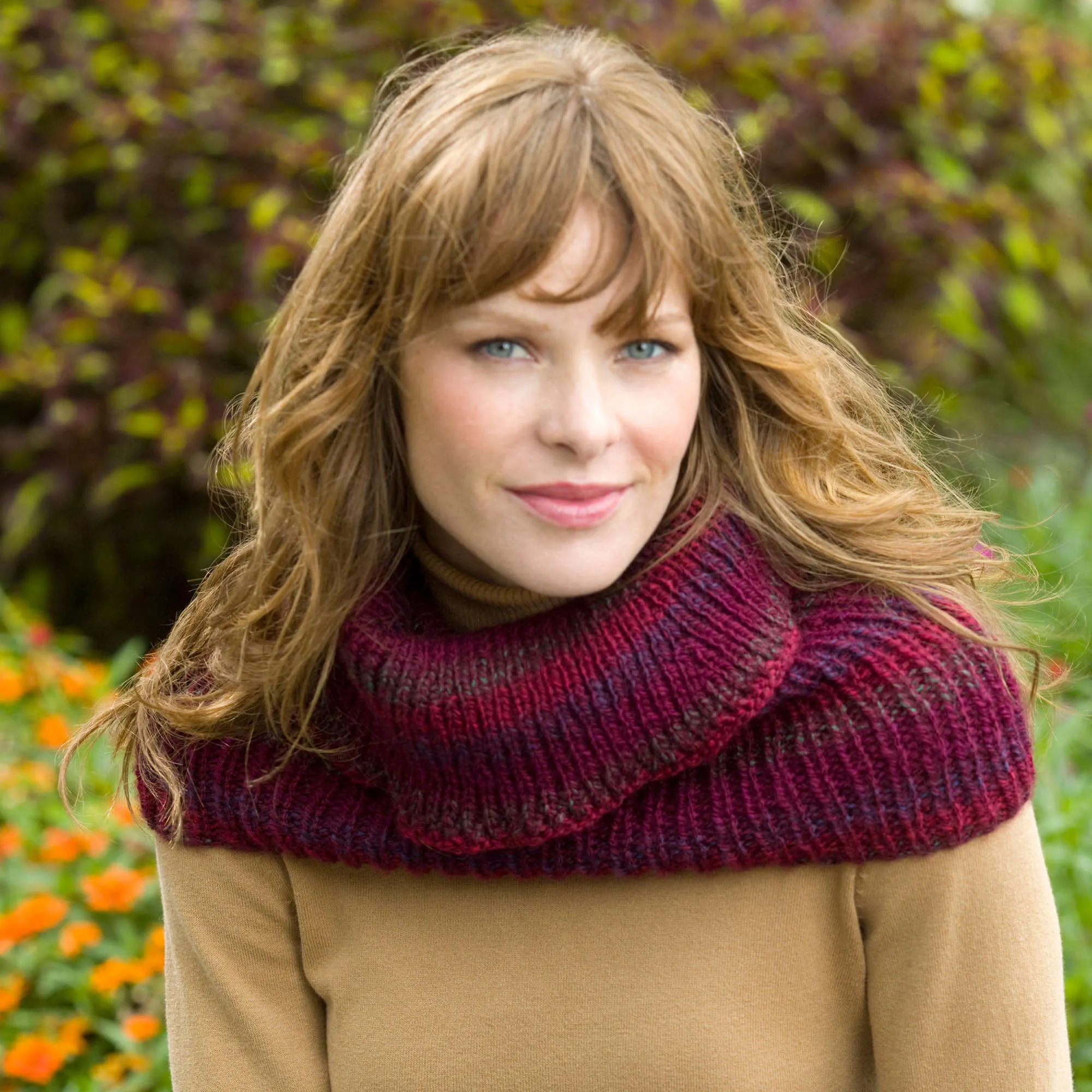 Red Heart Knit Cowl Hood Warmer