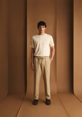 RELAXED FIT TROUSERS WITH ELASTICATED WAISTBAND