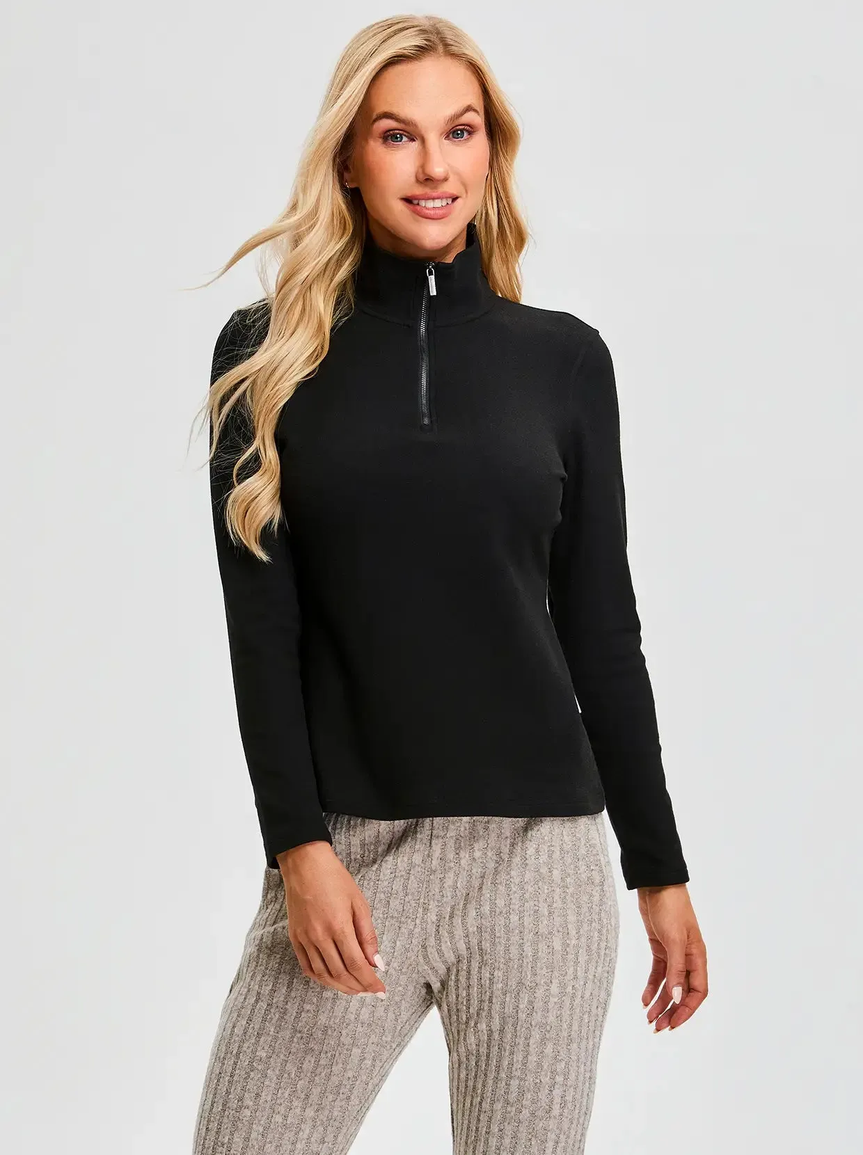 SOcomfi™ Quarter-zip Long-sleeve Tops for Women