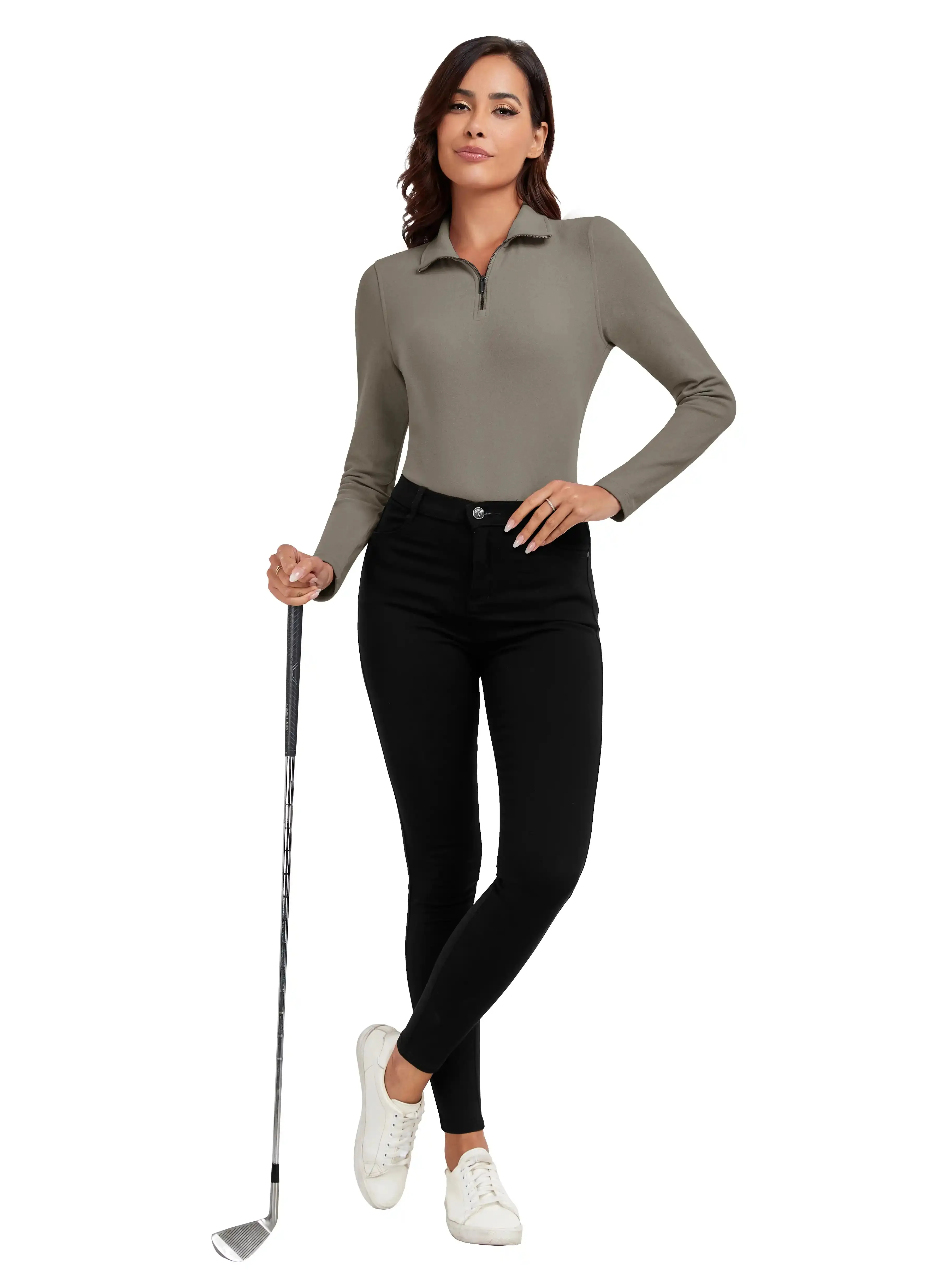 SOcomfi™ Quarter-zip Long-sleeve Tops for Women