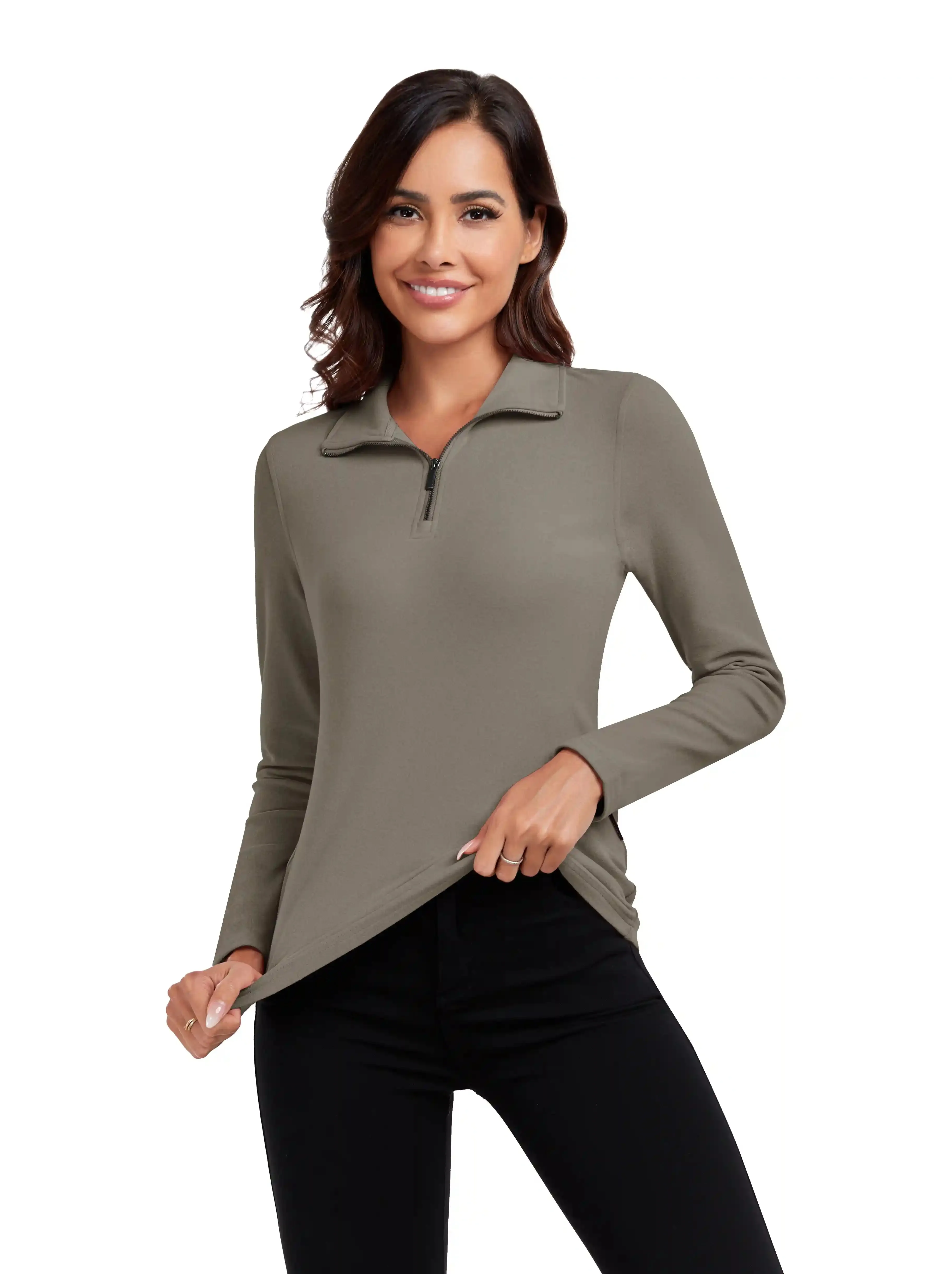 SOcomfi™ Quarter-zip Long-sleeve Tops for Women