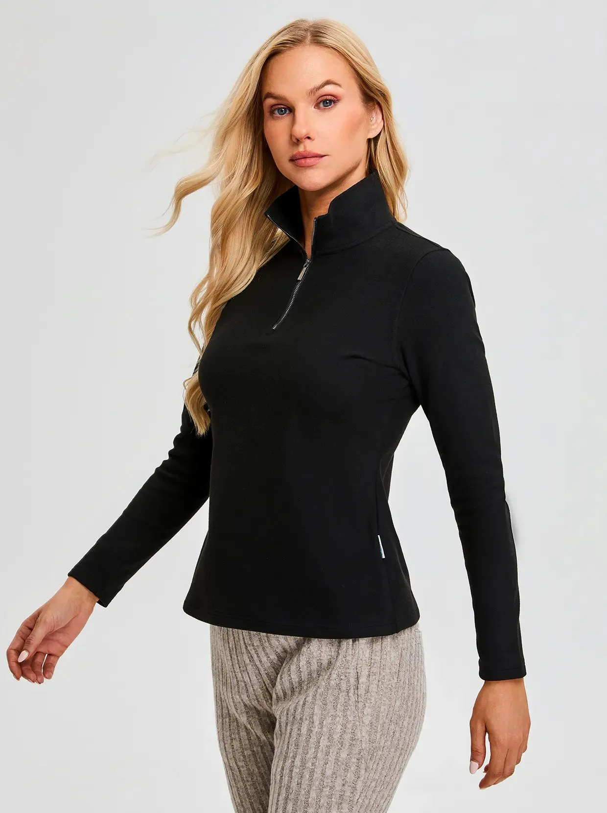 SOcomfi™ Quarter-zip Long-sleeve Tops for Women