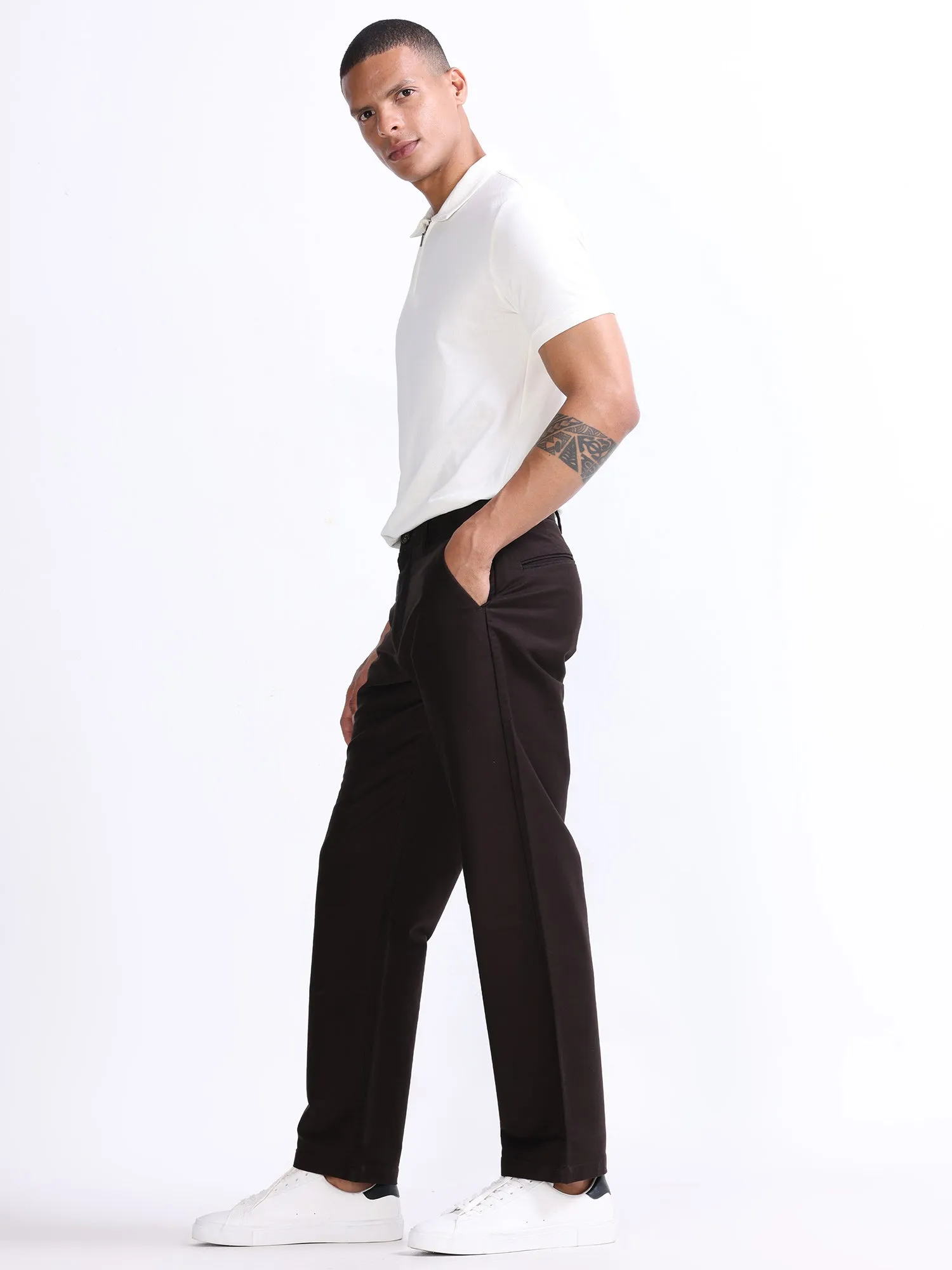 Soft Modal Dark Brown Relaxed Pant