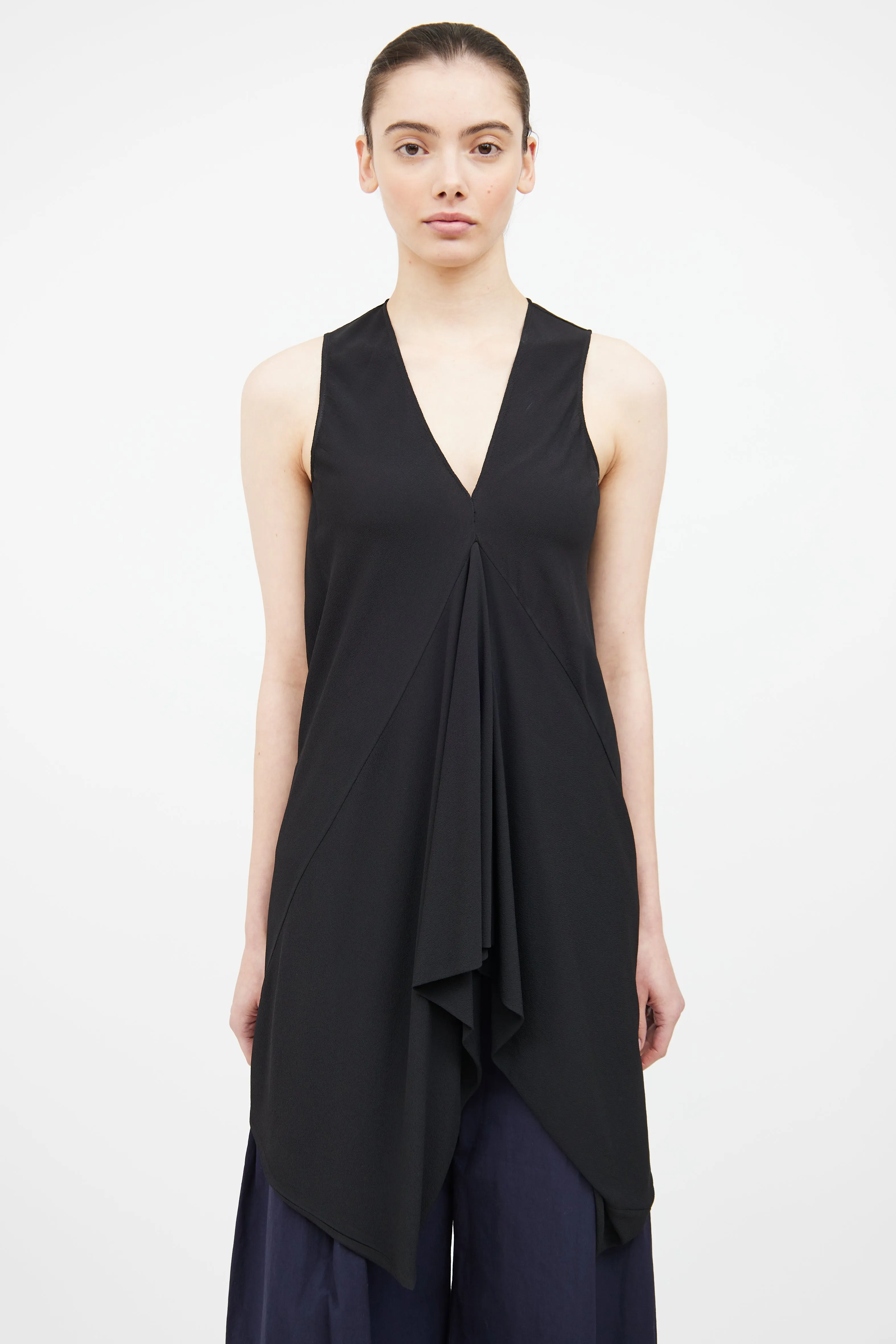 SS 2011 Black V Neck Tunic Top