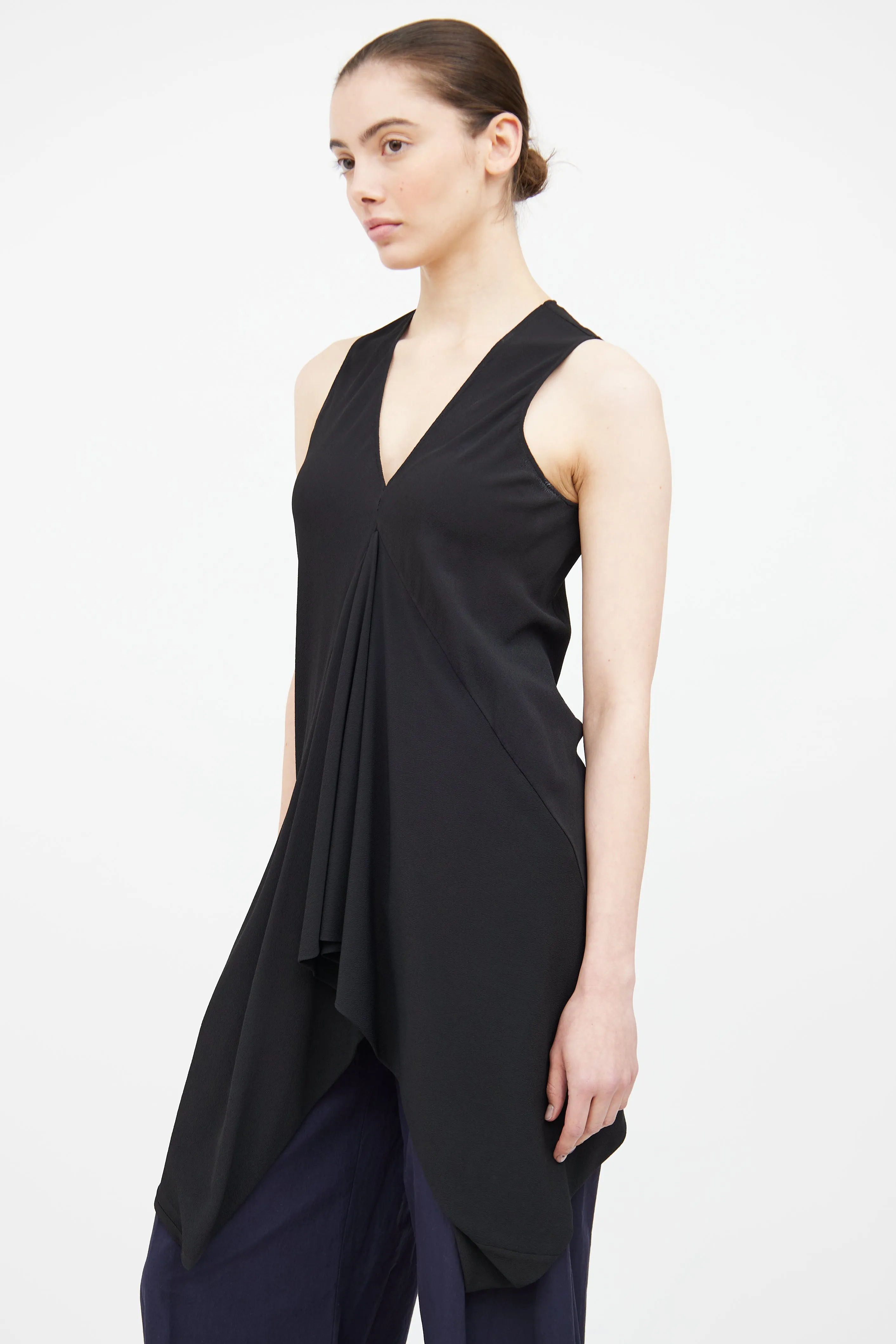 SS 2011 Black V Neck Tunic Top