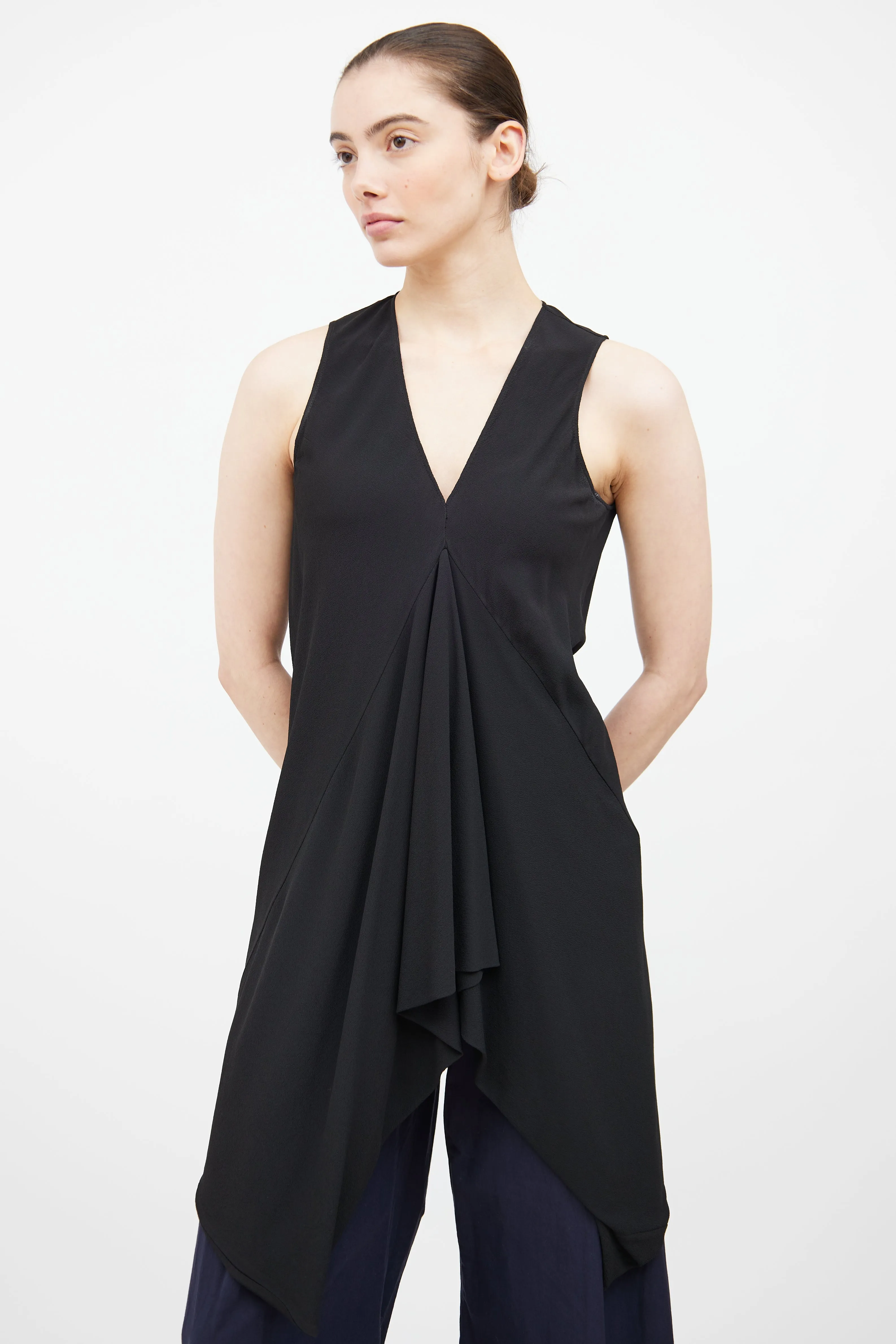 SS 2011 Black V Neck Tunic Top