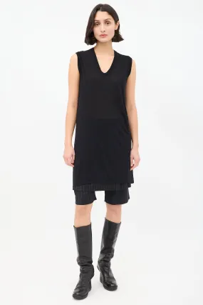 SS 2021 Black Silk Jersey Scoop Neck Tank Top