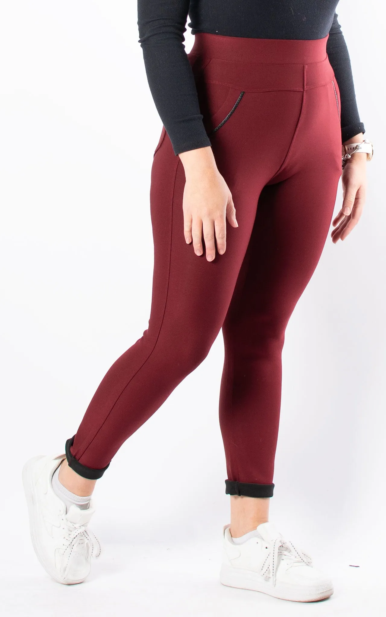 Stretch Pocket Trousers | Wine