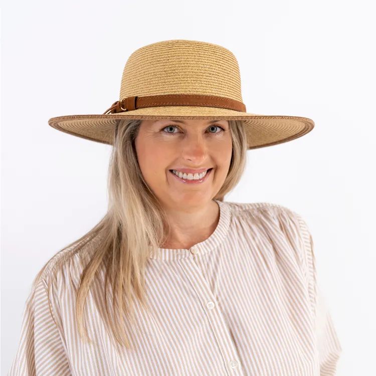 Sundaise Lacey Wide Brim - Natural Suede