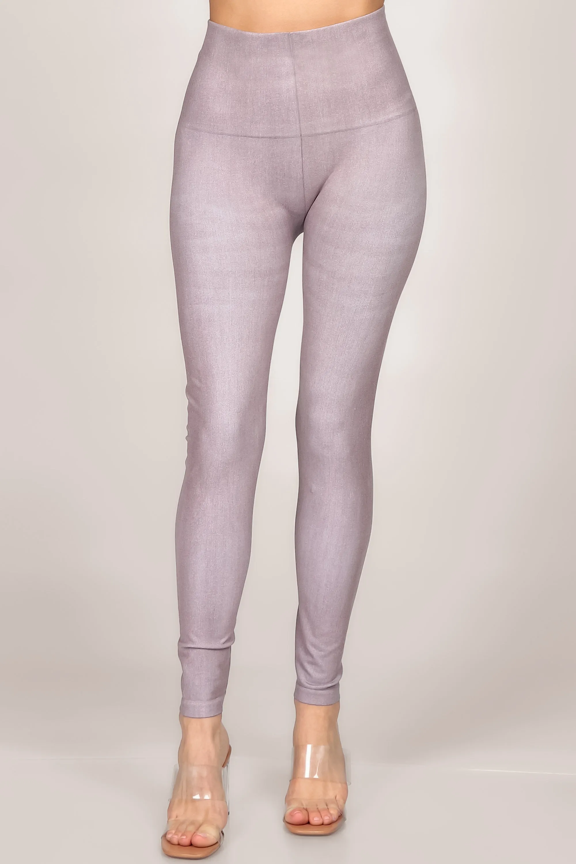 Washed Twill Printed Leggings