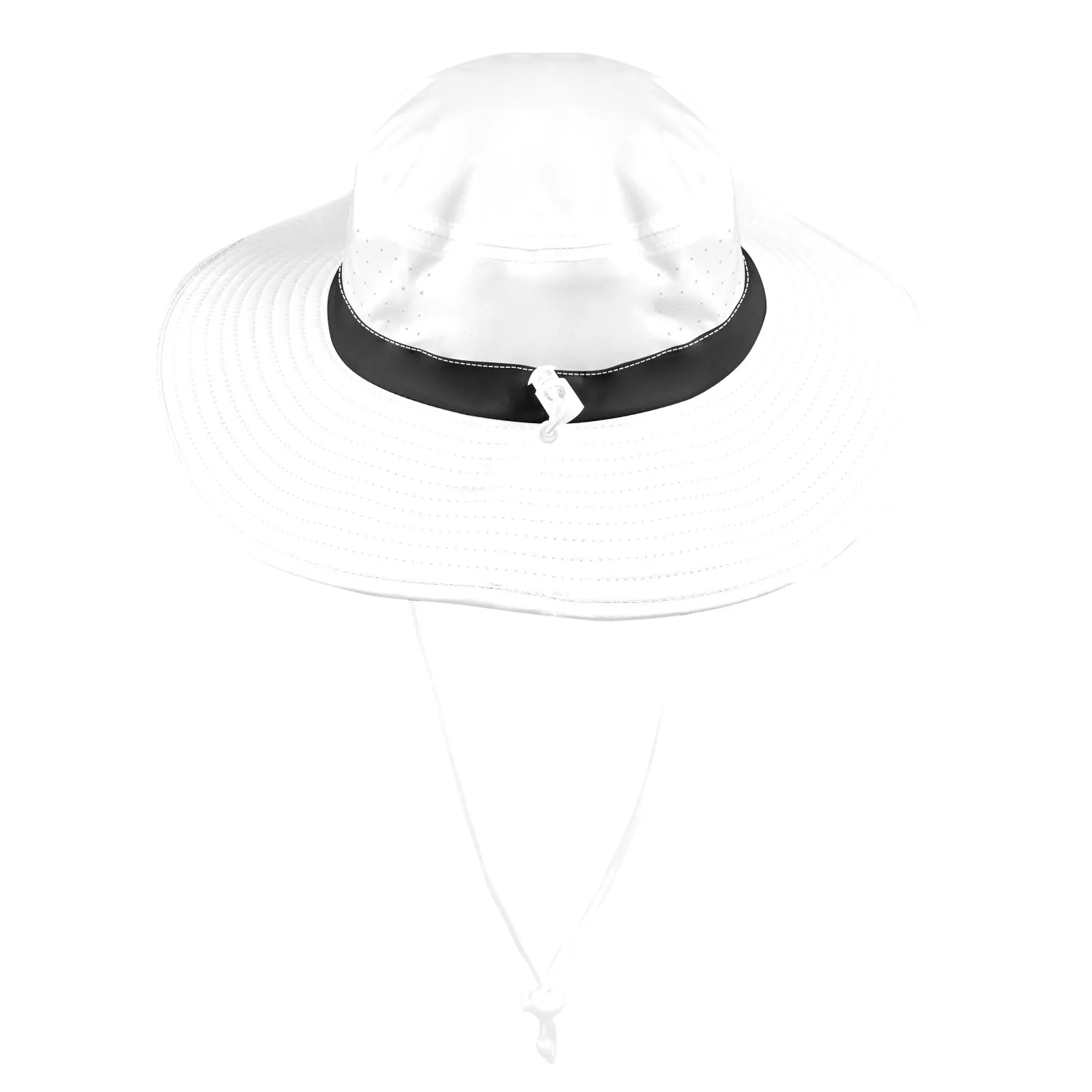 white solid print addsart Wide Brim Bucket Hat