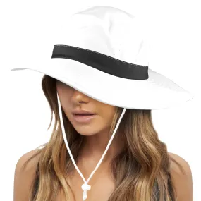 white solid print addsart Wide Brim Bucket Hat