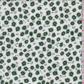 White/Forest Fringe Floral Cotton Fabric