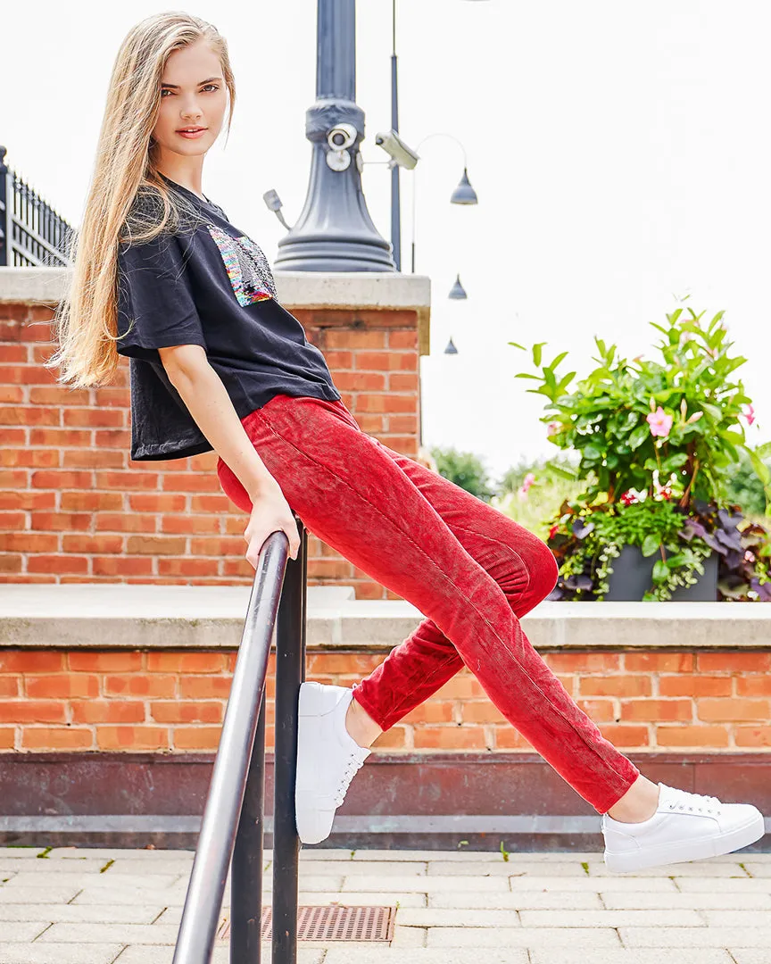 Wide-Rib Stretch Corduroy Leggings