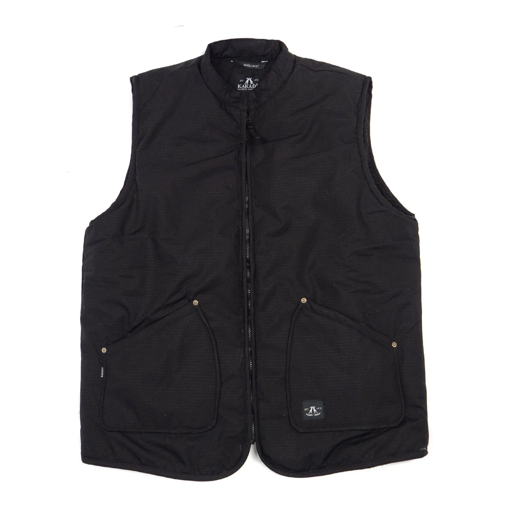 Wooli Vest & Button-In Liner in Black